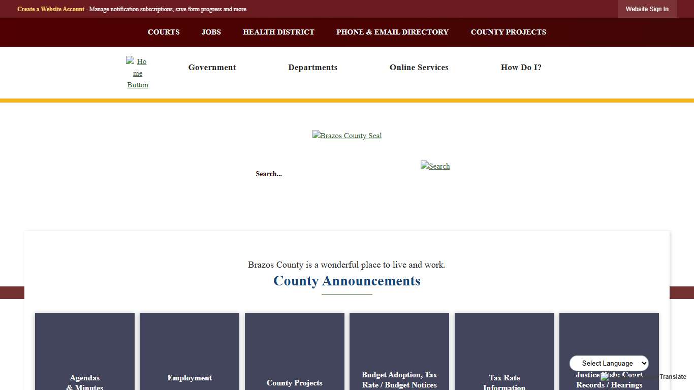 Brazos County, TX - Official Website Official Website